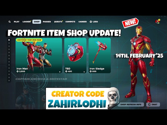 *NEW* IRON MAN SKIN & SO MUCH MORE! Fortnite Item Shop Update [14th February, 2025] (CH6 S1)