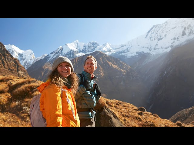 Trekking in the Annapurna mountains of Nepal