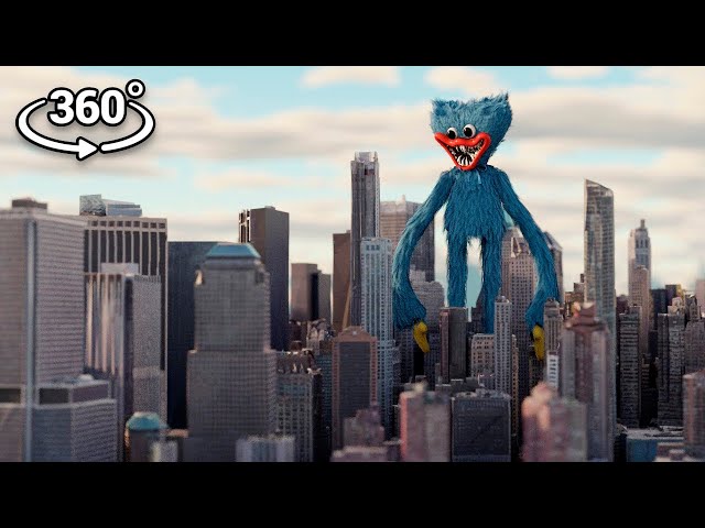 360° GIANT HUGGY WUGGY ATTACKS the city! | and EATS YOU! VR Experience