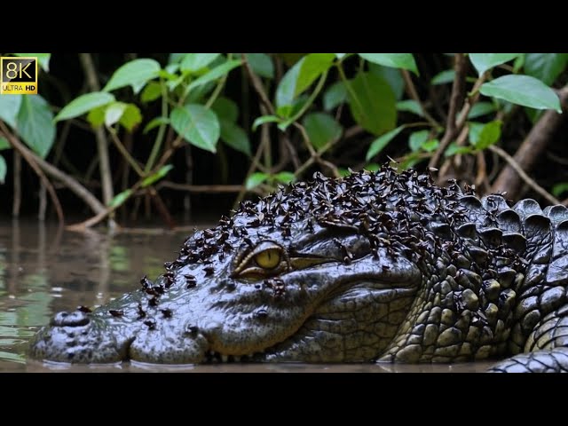 Crocodile Attacked by Millions of Deadly Mosquitoes – Will It Survive This Merciless Onslaught?