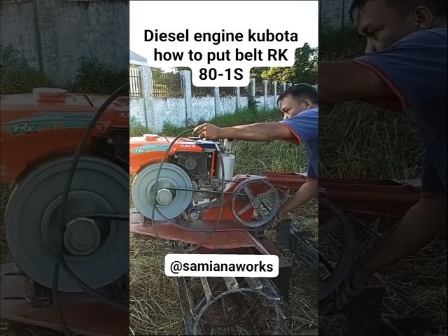 How to put belt running engine diesel kubota rk80-1s#shorts #kubota #cvt #trendingnow  #viralshorts