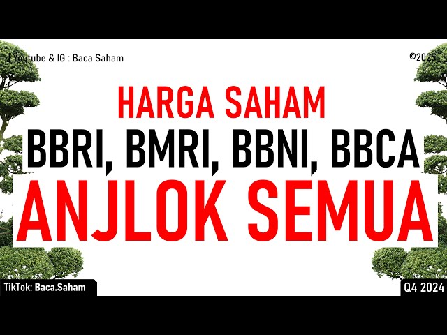 Harga Saham BBRI, BMRI, BBNI dan BBCA Anjlok Semua !!!