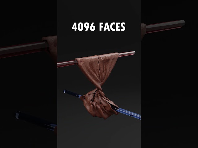 4 Faces VS 1 Million Faces 3D Cloth Twist Simulation 🔥🔥 #blender3d #3d  #3danimation #animation