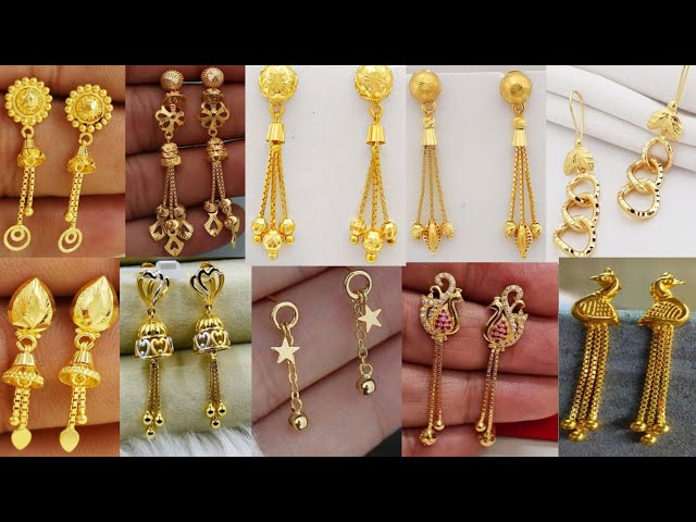 Gold earrings design/gold earrings designs new model 2024, gold earrings designs with price