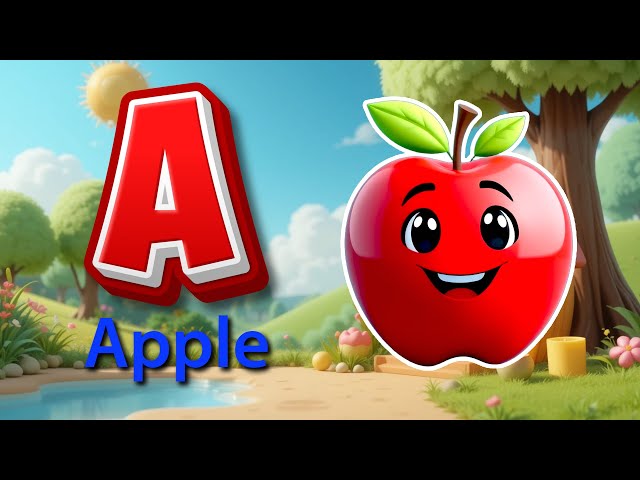 A is for Apple A B C Song Learn ABC with Music Colorful 3D Animation Fun Alphabet Song for Kids F21