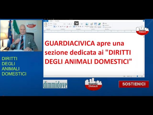 "DIRITTI DEGLI ANIMALI DOMESTICI" - Guardiacivica apre una sezione "dedicata"