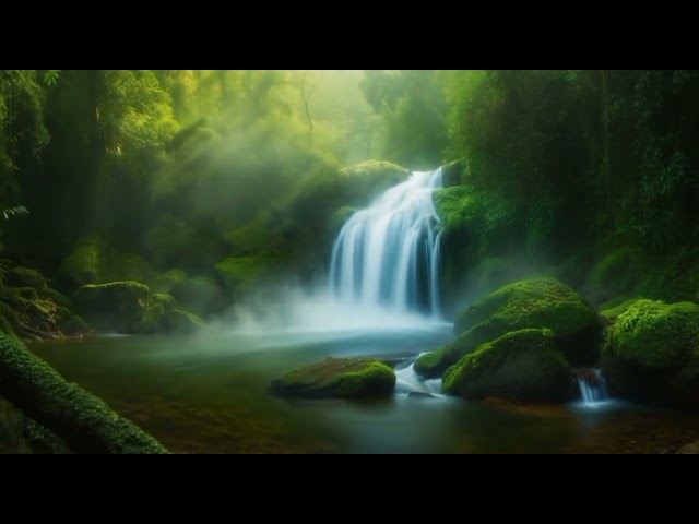 🌊 Relaxing Waterfall Sounds & Calm Music | Deep Sleep, Stress Relief & Meditation 🌿🎶