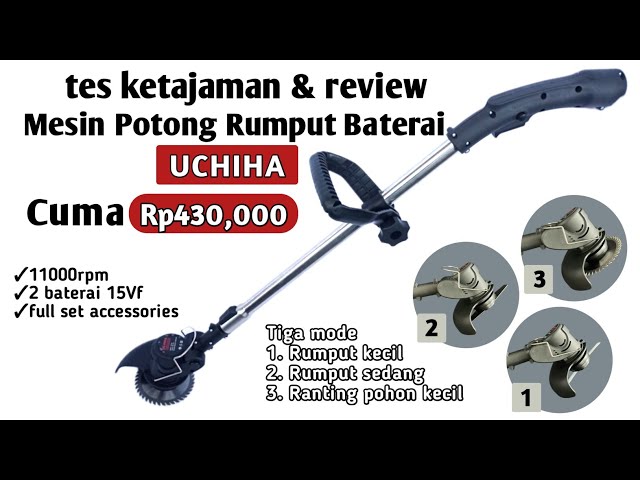 Sharpness test & review UCHIHA Type Uc 66 battery lawn mower Unboxing lawn mower