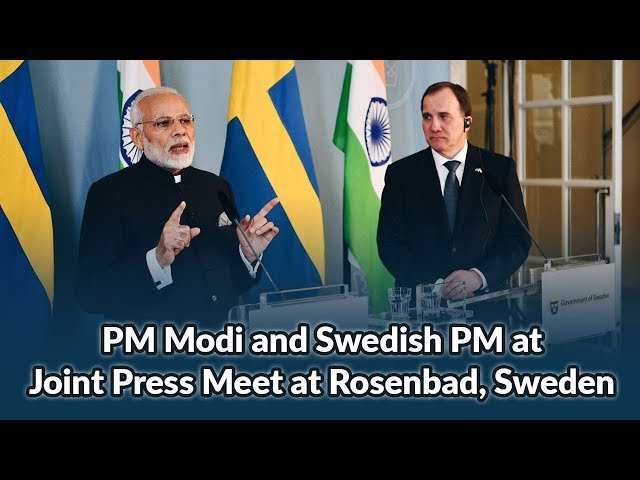 PM Modi and Swedish PM at Joint Press Meet at Rosenbad, Sweden