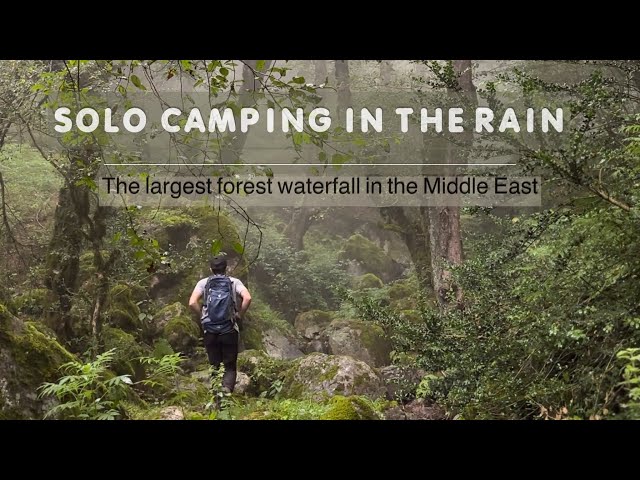 The largest forest waterfront : Were drowned in the storm#waterfall #camping #vlogs