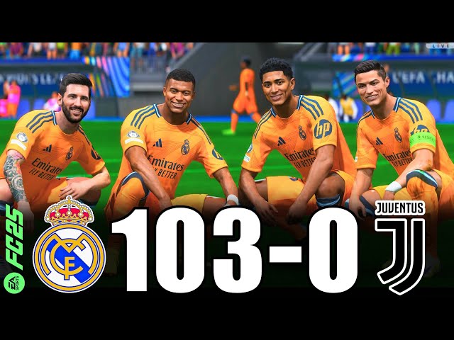 FC 25 | RONALDO, MESSI, MBAPPE, NEYMAR, ALLSTARS | REAL MADRID 103-0 JUVENTUS | UCL SEMI FINAL | 4K