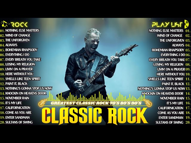 Classic Rock Songs 70s 80s 90s Full Album | Metallica , Led Zeppelin, Bon Jovi, Aerosmith, U2,ACDC