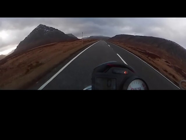 Riding through Glen Coe in 360 view