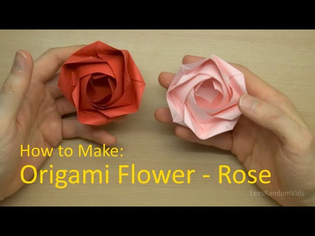 How to Make Origami Flowers - How to make an Origami Rose Tutorial