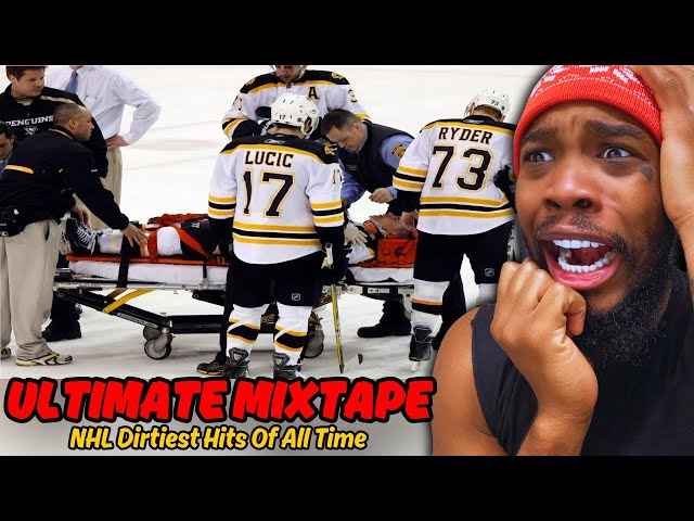 NBA FAN Reacts to NHL Dirtiest Hits Of All Time