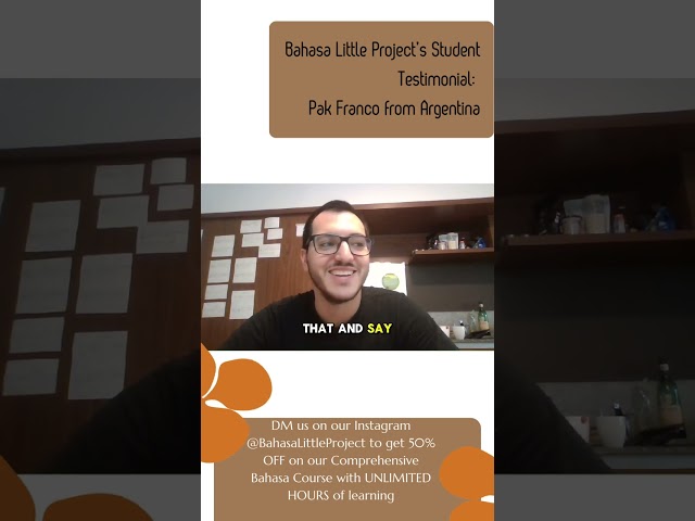 Bahasa Little Project’s Student Testimonial: Franco from Argentine