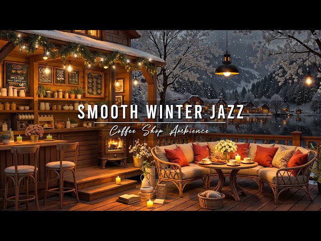 Smooth Jazz Music at Cozy Winter Coffee Shop Ambience for Work ⛄ Relaxing Jazz Instrumental Music