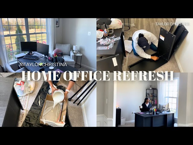 HOME OFFICE REFRESH & RESET | MOTIVATING CLEANING | SMALL HOME OFFICE INSPO