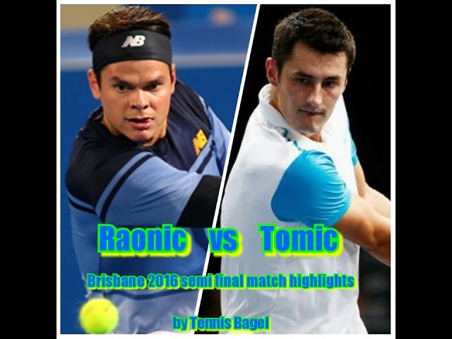 Raonic vs Tomic Brisbane 2016 semi final highlights, 7-6 7-6