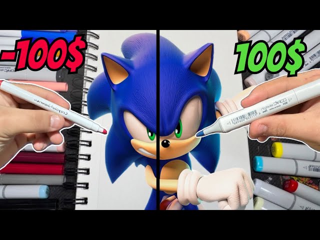 One Drawing, But Cheap VS Expensive Art supplies!