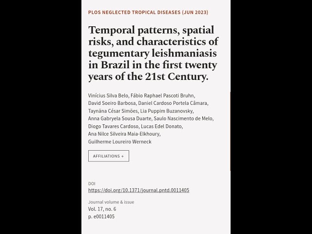 Temporal patterns, spatial risks, and characteristics of tegumentary leishmaniasis in... | RTCL.TV