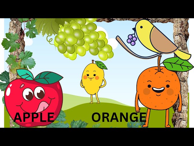 Fruits rhyme ! Learn Fruits name in one min for children..🍎🍏🥭🍇!! Fruits name  ! Kids song & Nursery!