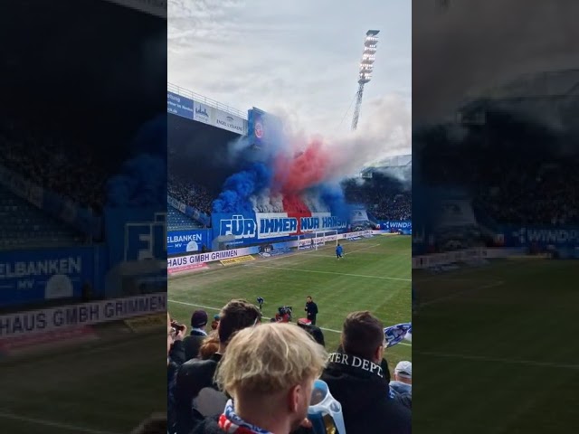 Hansa Rostock-Dynamo Dresden Choreo Südtribüne 22.02.2025