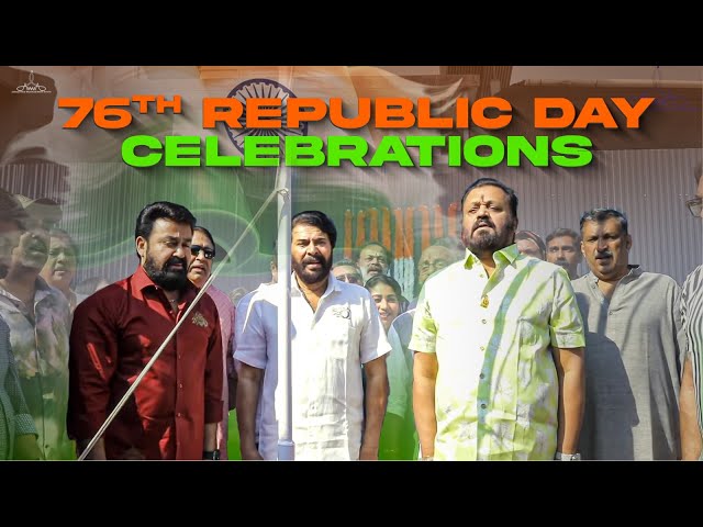 76th Republic Day Celebrations | Mammootty | Mohanlal | Suresh Gopi | AMMA Association