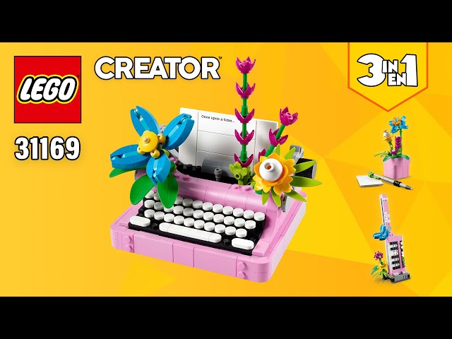 LEGO® Creator 3in1 Typewriter with Flowers (31169)[363 pcs] Keytar & Flowerpot Building Instructions