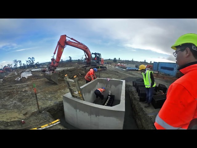 360-degree  Humes rain garden installation in Karaka