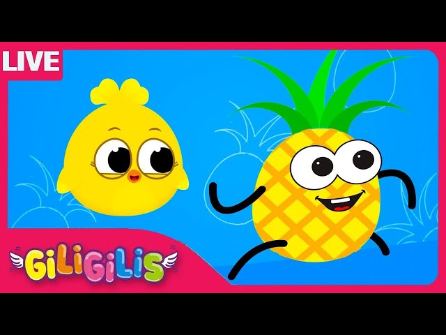 Chasing Pinapple - The Ultimate Race Between Giligilis and Fruits -Best Learning Videos For Toddlers