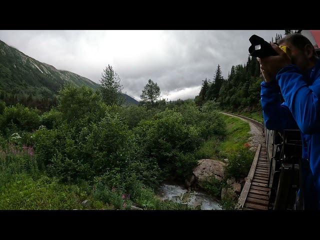 Train ride through the mountains of Skagway, Alaska August 2022