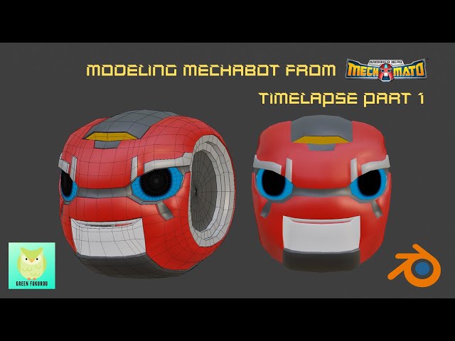 Modeling MechaBot from Mechamato part 1 - Body [Blender 2.8 Timelapse] #HiMechamato