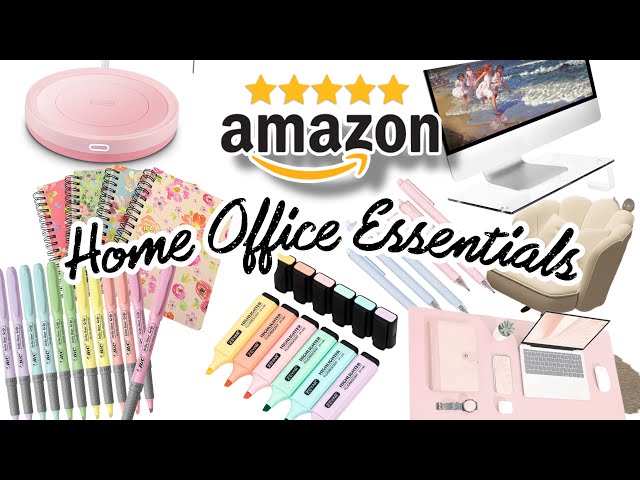 Amazon Desk Essentials HAUL (Office) Work from home |  *Girly, Pink, Danish Pastel*