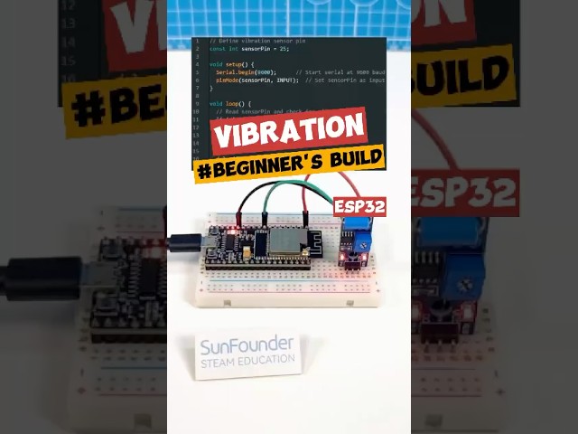 ESP32 Vibration Sensor Project#arduino #electronics #engineering  #electricalengineer #esp32