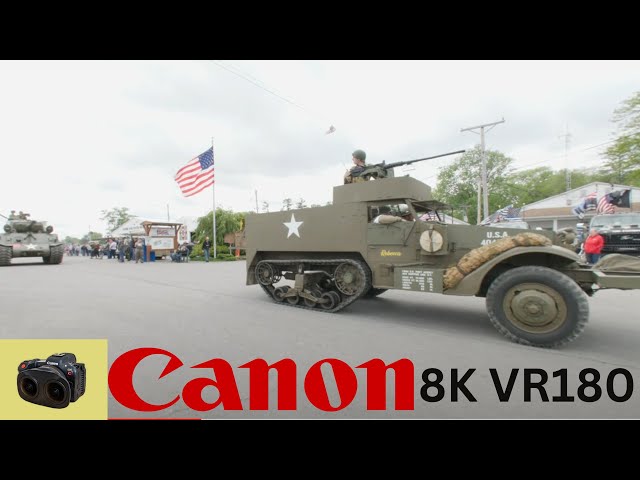 Halftrack and Sherman Tank Armed Forces Day Findlay Ohio 2023 Canon 8K60 VR180