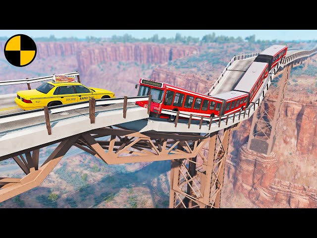 Cars vs Collapsing Bridge Accidents 😱 BeamNG.Drive