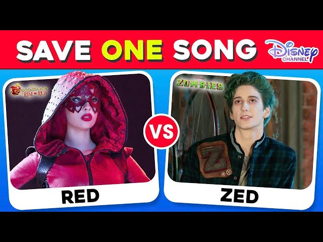 Save One Song Descendants 🎶 vs ZOMBIES 🧟‍♂️| Disney Song Quiz | Red, Mal,Chloe,Evie, Zed, Willa,Jay.