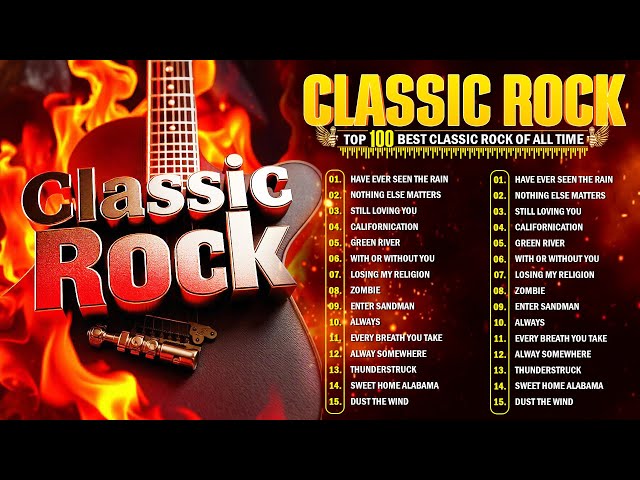 Nirvana, Guns N Roses, ACDC, Queen, Bon Jovi, Scorpions, Aerosmith - Classic Rock Songs 70s 80s 90s