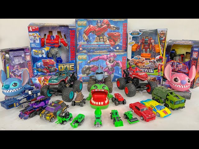 UNBOXING Transformers One & Monster Truck Construction Car Toys - Optimus Heros Dinosaur Stopmotion