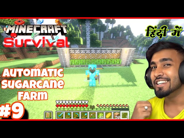 I Made Fully Automatic Sugarcane Farm In Minecraft Survival Part #9 || #minecraft