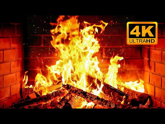 🔥 Cozy Fireplace 4K (12 HOURS). Fireplace with Crackling Fire Sounds. Fireplace Ambience