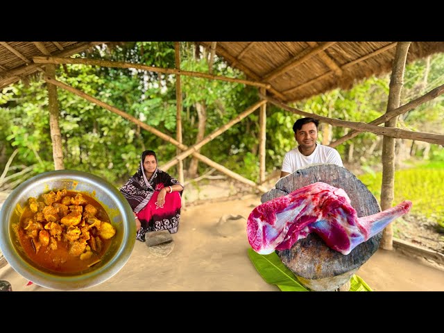 খাসির মাংসের লাল লাল ঝোল রেসিপি mutton curry recipe |village food