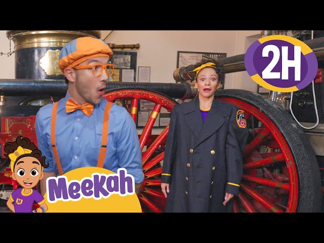 Blippi & Meekah Explore NYC’s Fire Trucks & Gear 🛠️ | 2 HR OF MEEKAH! | Educational Videos for Kids