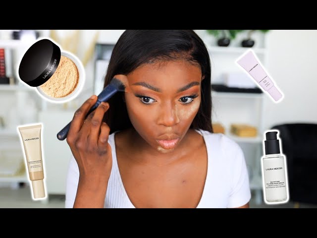 Is the NEW Laura Mercier powder Look going to work on MY SKIN !? Finally trying *No Makeup Makeup*