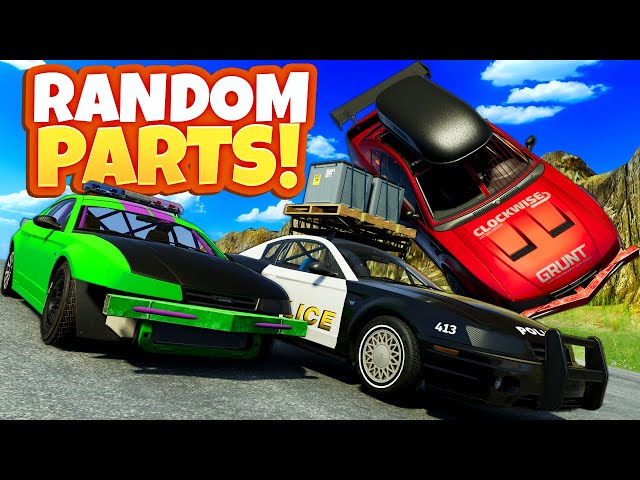 RANDOM PARTS Racing with The NEW Muscle Car in BeamNG Drive Mods!