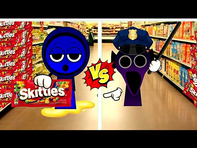 Jevin (Blue) Sprunki vs Durple (Purple) Sprunki Skittles meme. MY STUPID CARTOONS