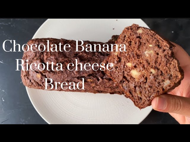 Healthy - Chocolate 🍫 — Banana 🍌 — Ricotta Cheese —baked Bread  snack or breakfast Recipe