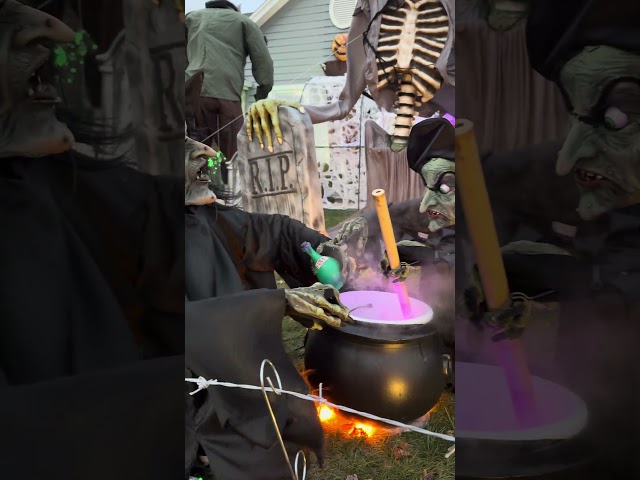 Animated Witches Stirring Brew - Halloween Prop