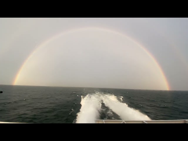 Amazing full rainbow #rainbow #beautifullandscape #lake #amazing